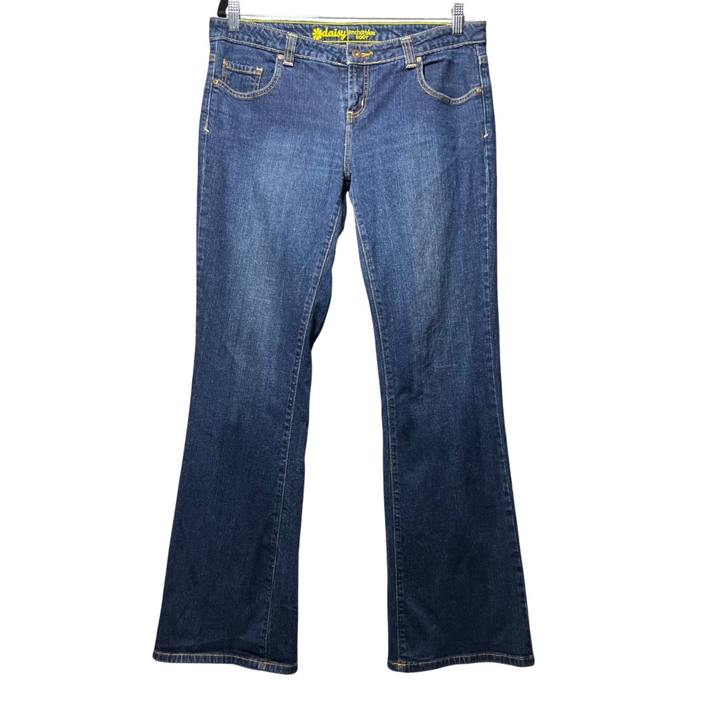 Daisy Anchor Blue Bootcut Jeans Size 15 Y2K Low Rise Stretch Denim‎